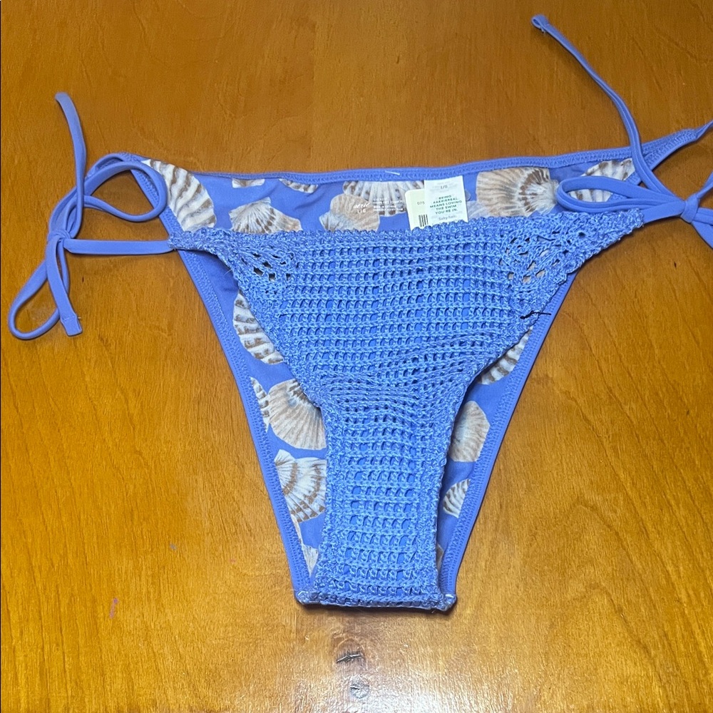 Aerie Blue Crochet Bikini Bottom